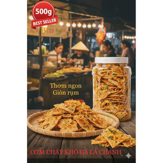 Cơm Cháy Khô Gà Mắm Hành Hũ Lớn 500g - Cơm Cháy Khô Gà, Giòn Rụm, Đậm Vị