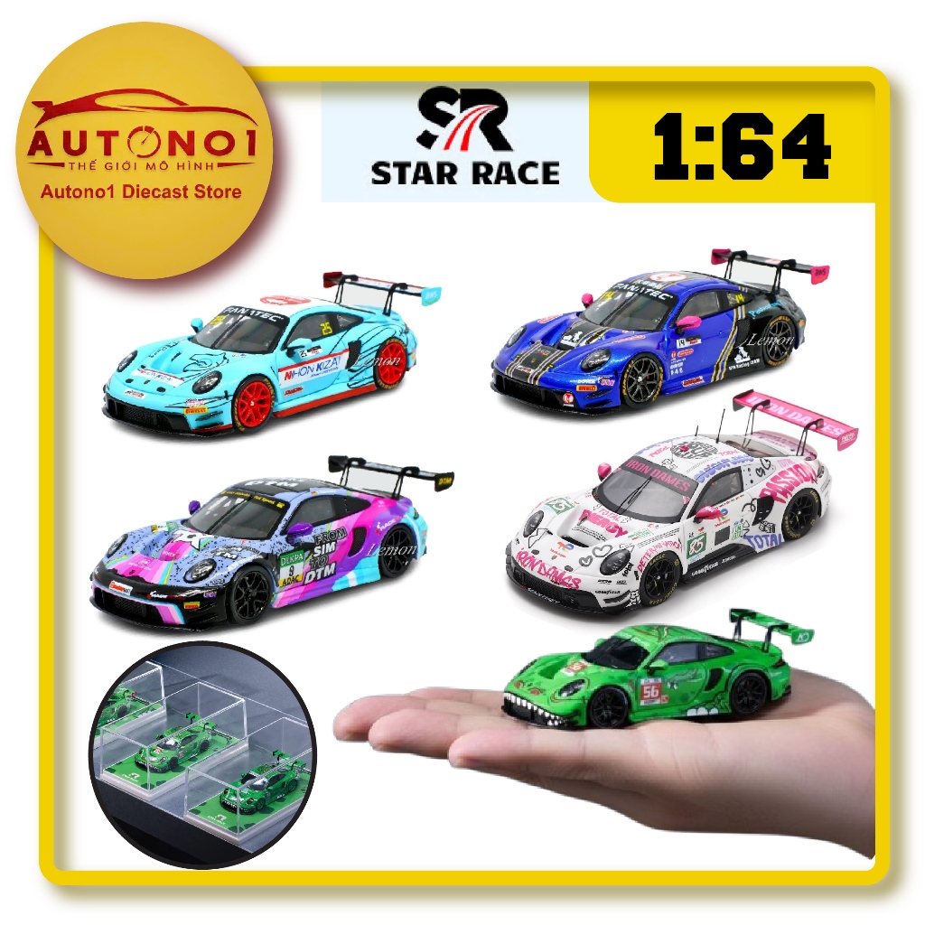 Tổng hợp mô hình xe Star Race Porsche 911 GT3, 911 GT3 RS Tyrannosaurus tỉ lệ 1:64 SR64