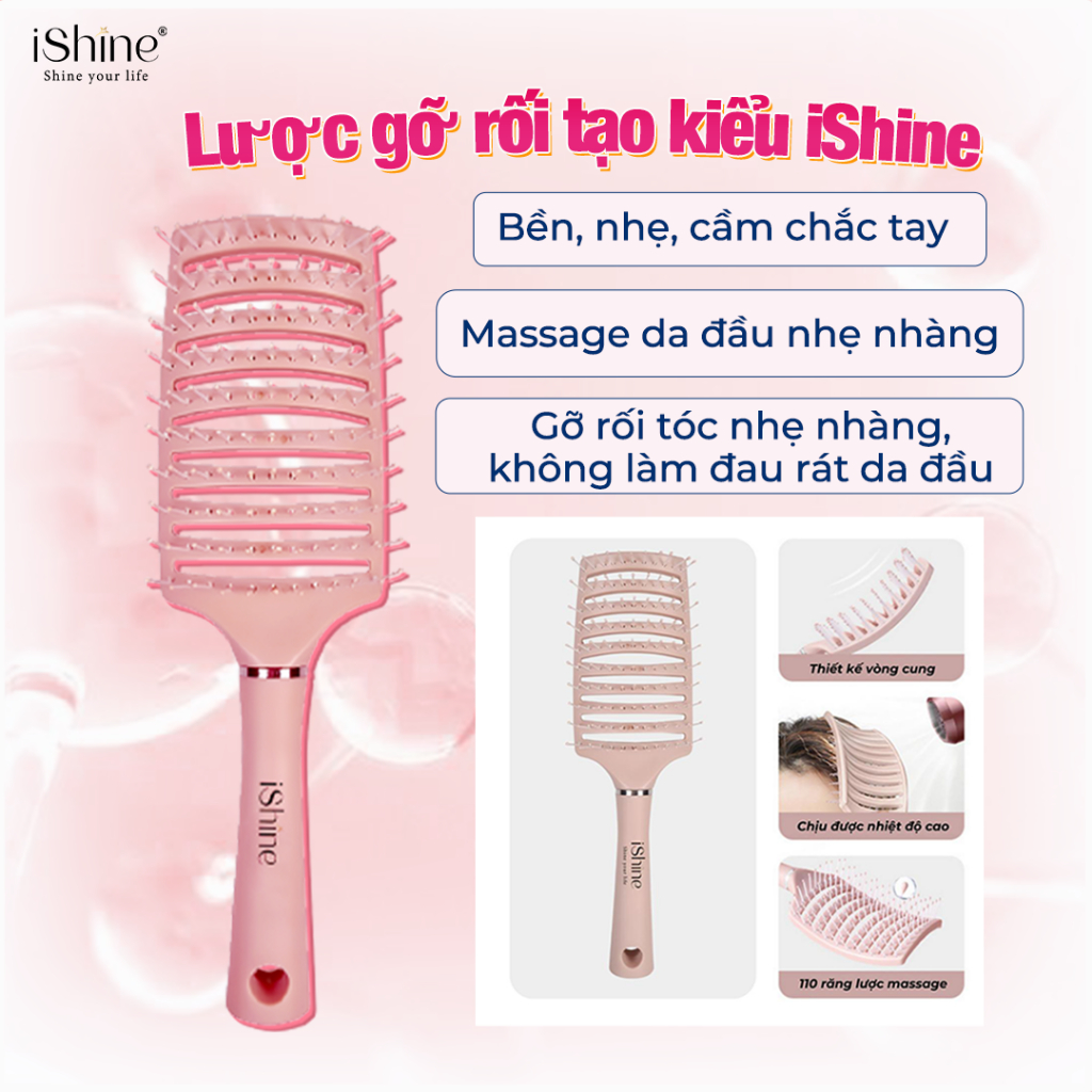 Lược gỡ rối tạo kiểu tóc chuyên nghiệp iShine - IS02
