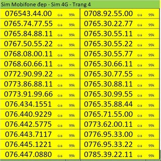 Sim Mobifone Trả Trước Giá Rẻ