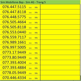 Sim Mobifone Trả Trước Giá Rẻ