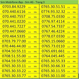 Sim Mobifone Trả Trước Giá Rẻ