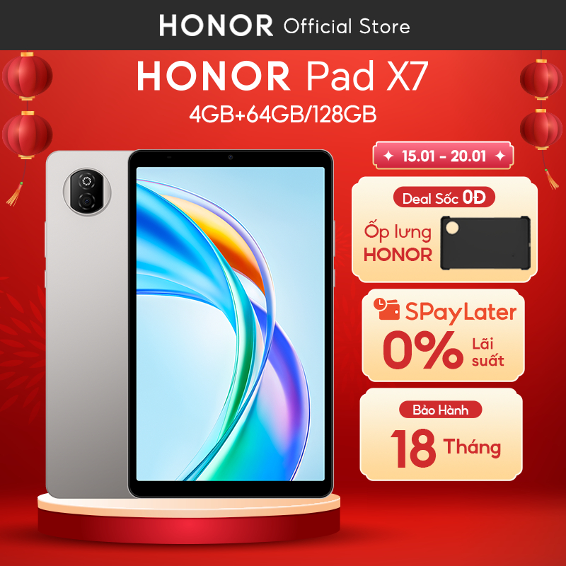 Máy Tính Bảng Honor Pad X7 4GB+64GB/ 128GB | Pin 7020mAh | Chip Snapdragon 680 8 nhân | BH 18 Tháng Hàng Chính Hãng