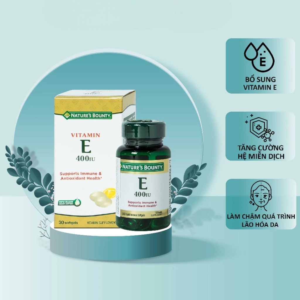 Vitamin E Đỏ 2000 IU – Viên Uống Hỗ Trợ Dưỡng Da, Giúp Da Sáng Mịn, Giảm Khô Sạm, Hộp 30 Viên