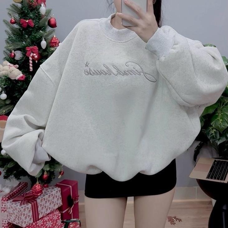 Áo Sweater Simb.house Áo Nữ Cổ Tròn Dễ Thương Phong Cách Hàn Quốc Nhẹ Nhàng Chất vải nỉ hai da dày dặn mềm mịn | BigBuy360 - bigbuy360.vn