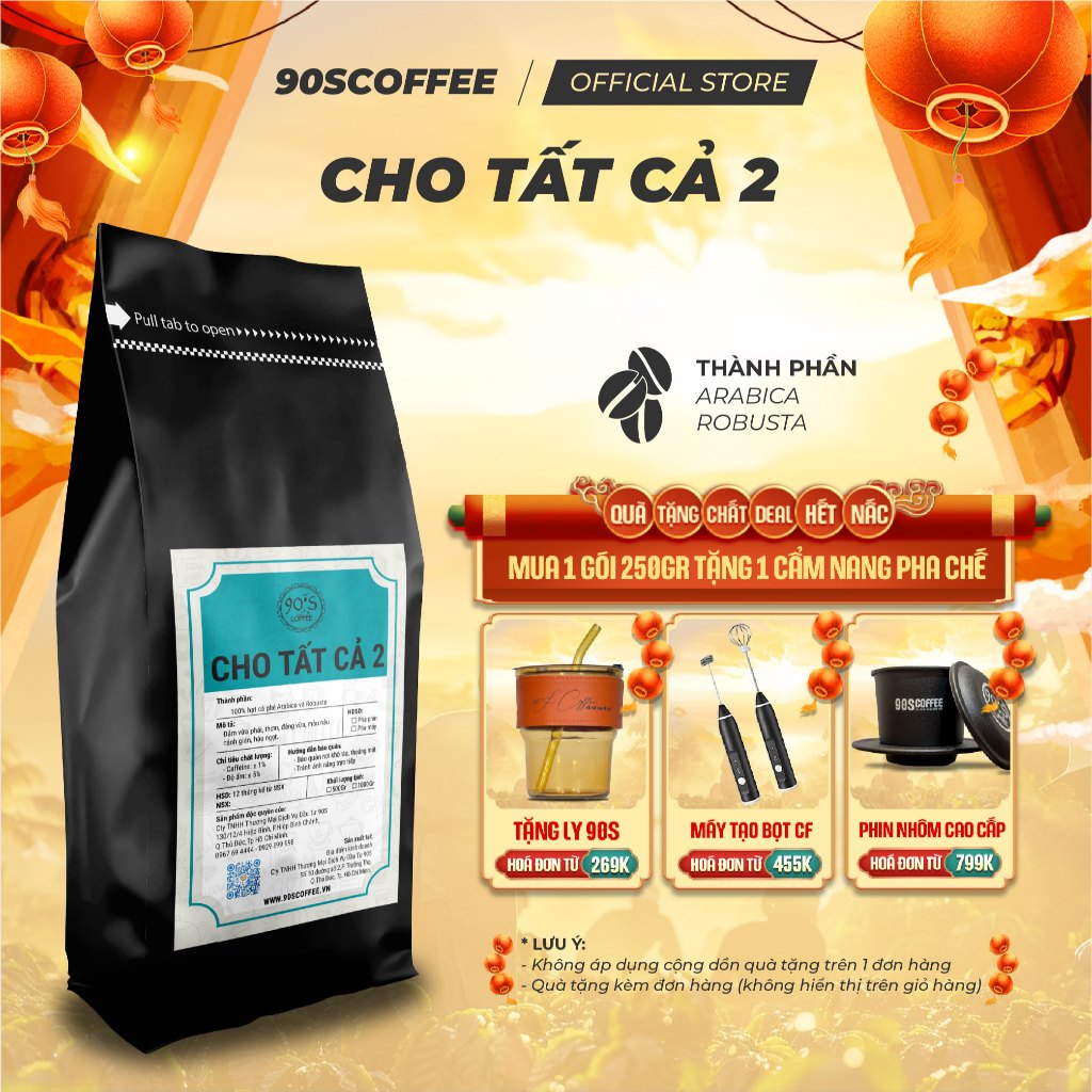 Cà Phê Rang Mộc Cho Tất Cả 2 - Blend Robusta & Arabica Gu Truyền Thống Chua Thanh Hậu Ngọt | 90S COF