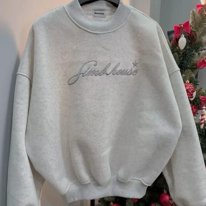 Áo Sweater Simb.house Áo Nữ Cổ Tròn Dễ Thương Phong Cách Hàn Quốc Nhẹ Nhàng Chất vải nỉ hai da dày dặn mềm mịn | BigBuy360 - bigbuy360.vn