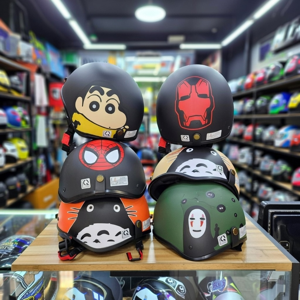 nón bảo hiểm phượt nửa đầu chính hãng GRO HELMET dành cho nam nữ FREESIZE