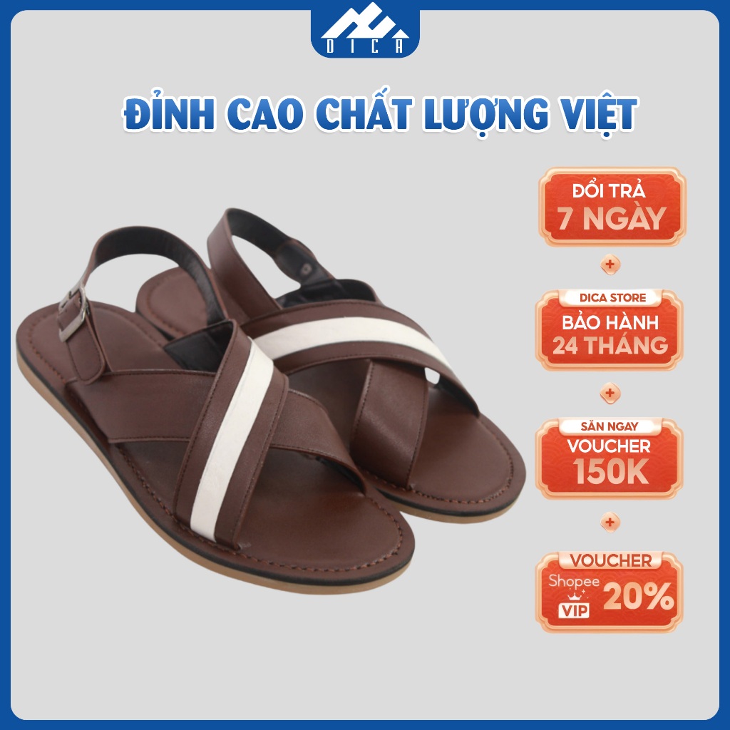 Sandal Nam DICA, Dép Quai Hậu Nam, Nguyên Liệu Ngoại Nhập, Đế Êm, Da Thật Cao Cấp, Đa Năng, Phù Hợp 