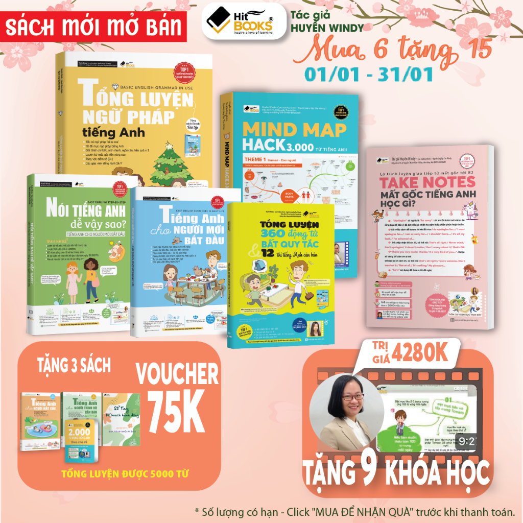 Sách Combo 9 Cuốn  Tự học tiếng anh cho người mất gốc - Hitbooks