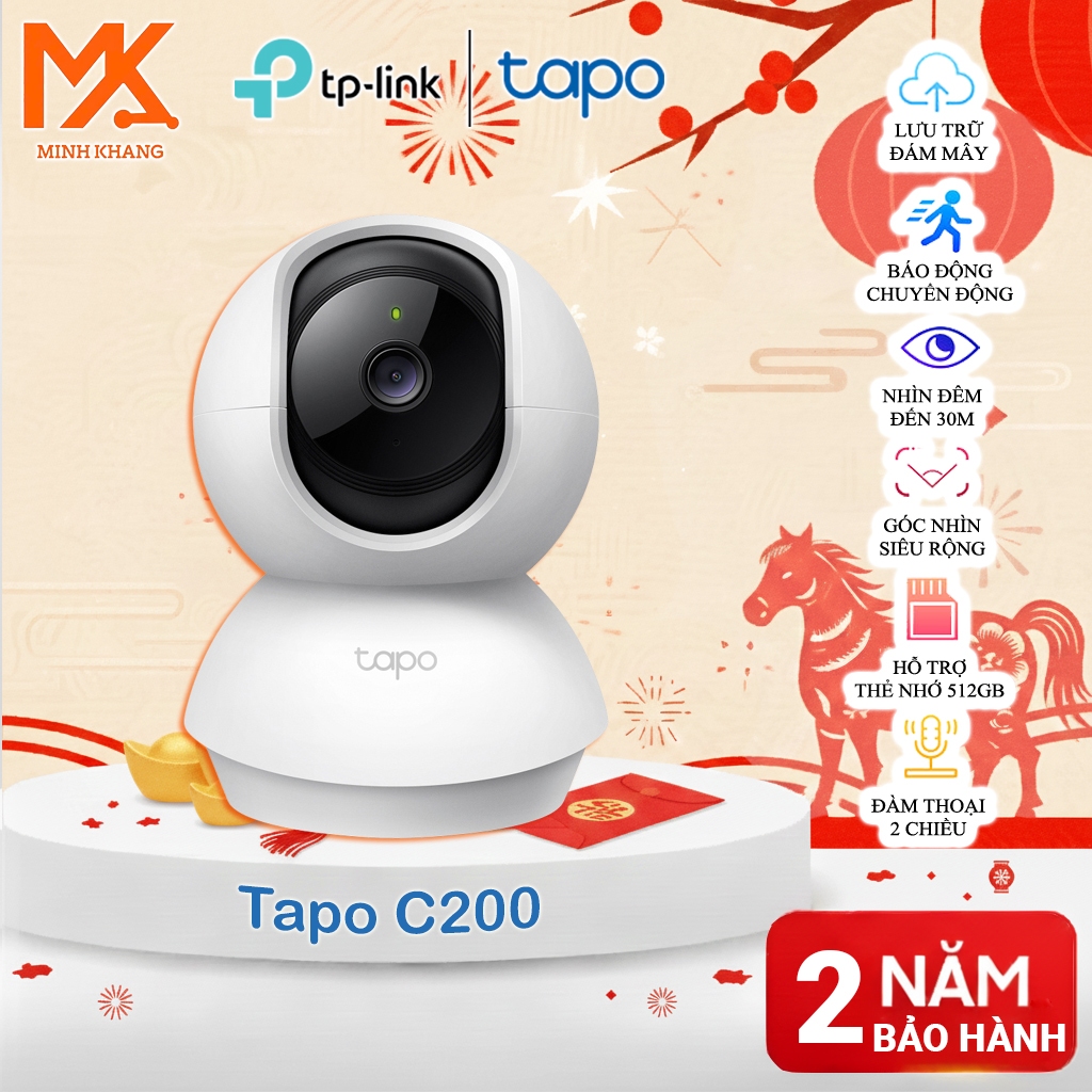[Tapo Chính Hãng] Camera Wi-Fi Trong Nhà C200 / C212 / C222 / C230 – Quay 360°, AI Nhận Diện Người, 