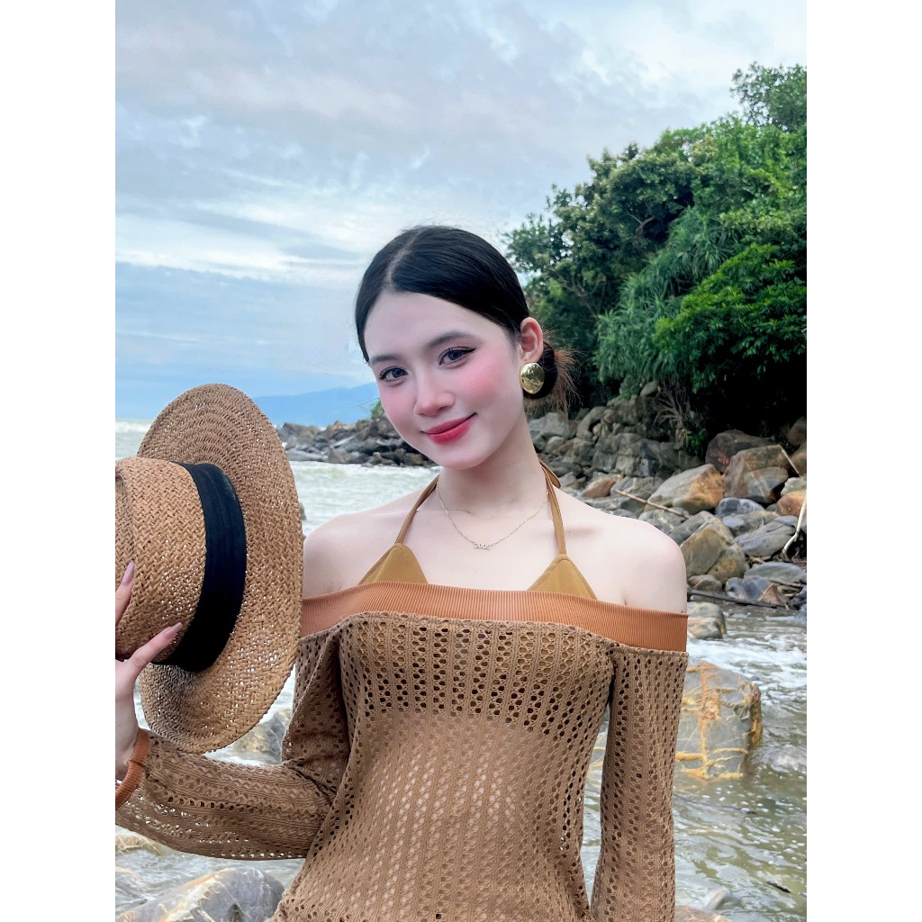 Sét Bikini đi biển ba món ren Lưới MON.TOGHI cá tính  [ BKN 889 ] HÀ bikini | BigBuy360 - bigbuy360.vn