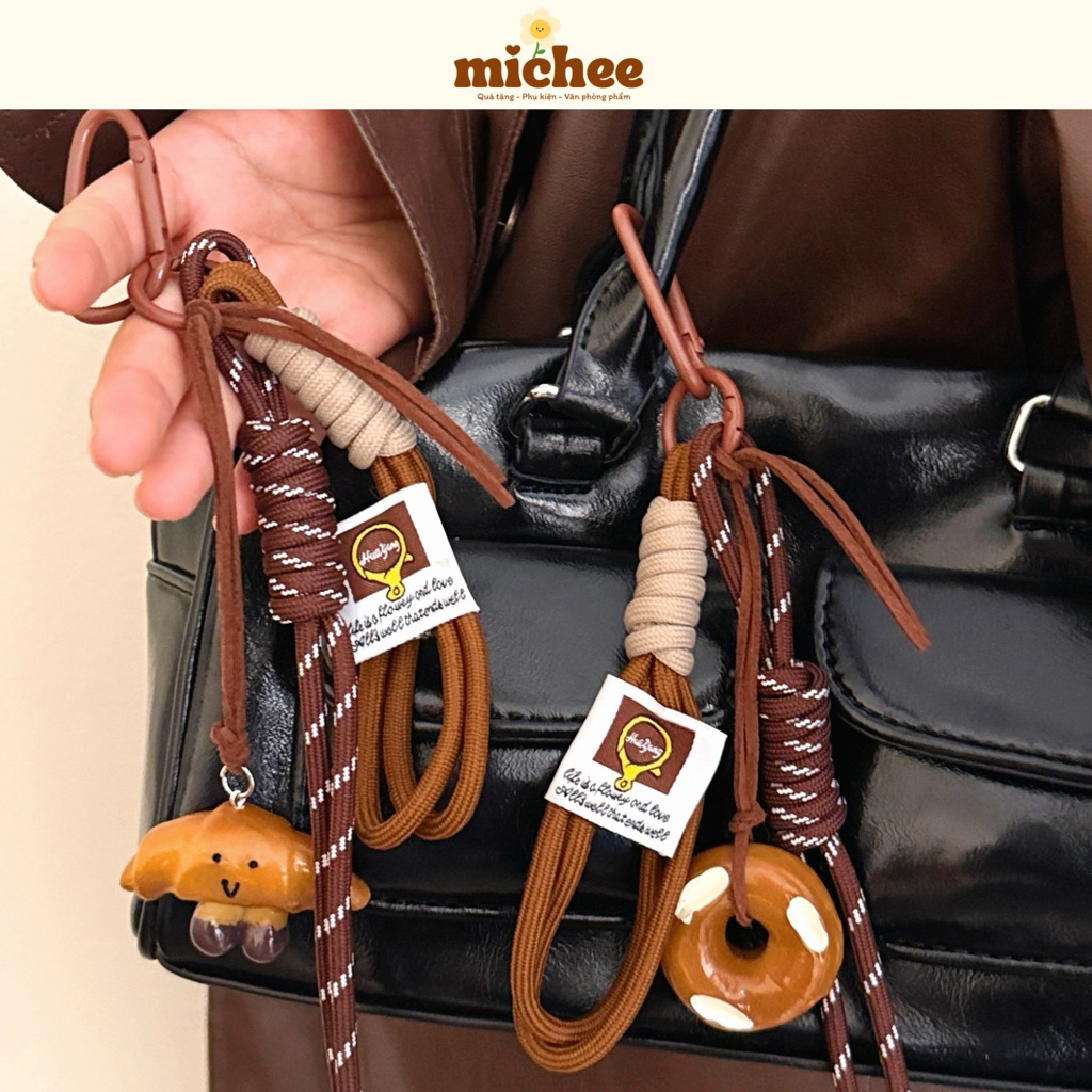 Charm treo túi handmade, móc khoá bánh quy dây dù dễ thương - michee.studio