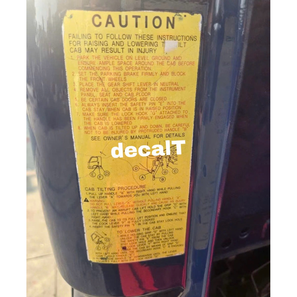 Tem Chữ Hàn Quốc Dán Xe Tải. Tem Cảnh Báo Dán Xe Tải (H1013)