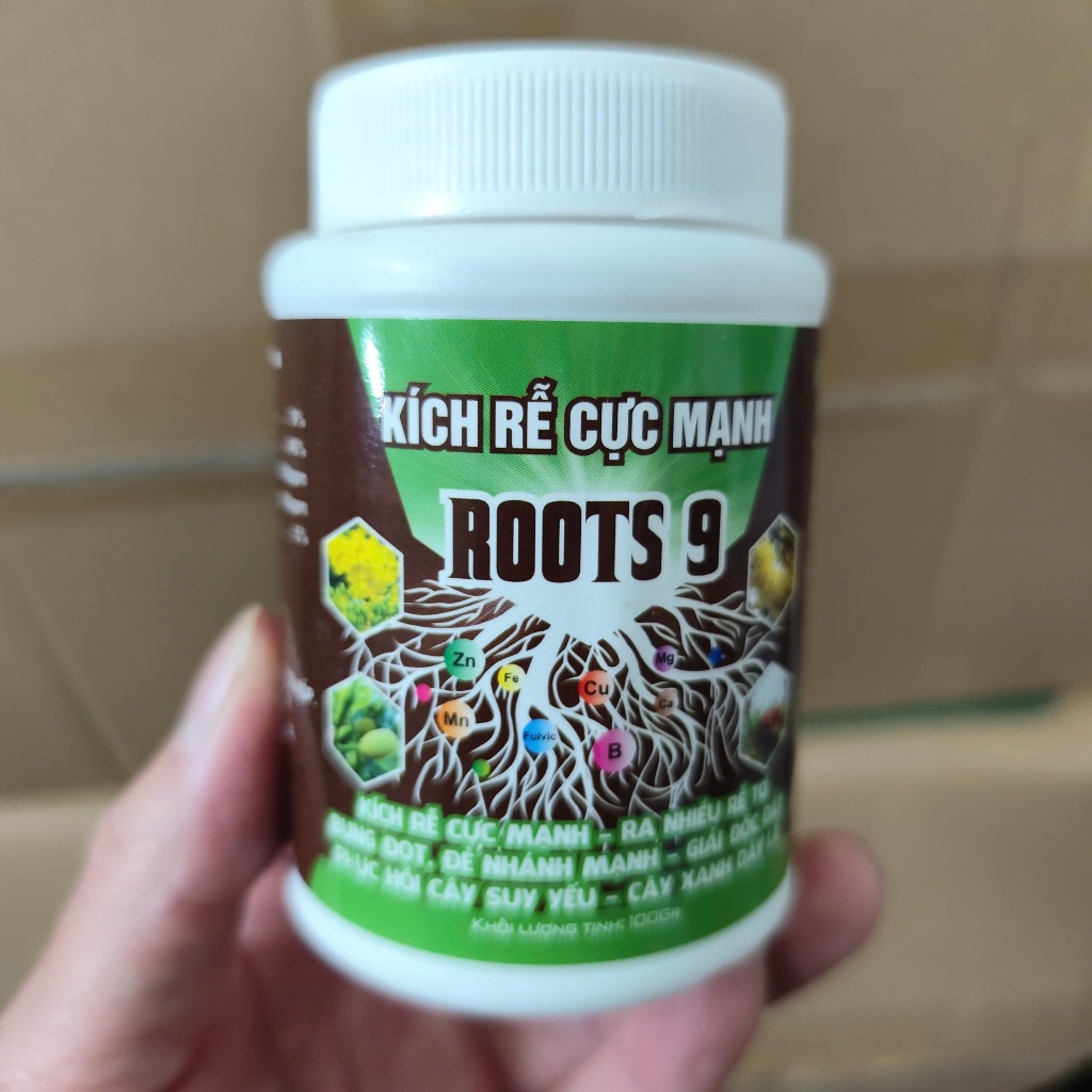 Phân Bón Kích Rễ Cực Mạnh ROOTS 9 – Ra Rễ Nhanh, Bung Rễ Tơ, Phục Hồi Cây Suy Yếu (Hũ 100g)