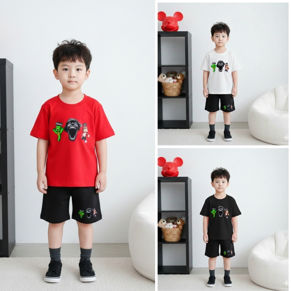 Áo thun trẻ em In Hình JJ MIKEY 67 KID ROBLOX, Áo thun cho bé Chất thun poly thái mềm min co giãn SS