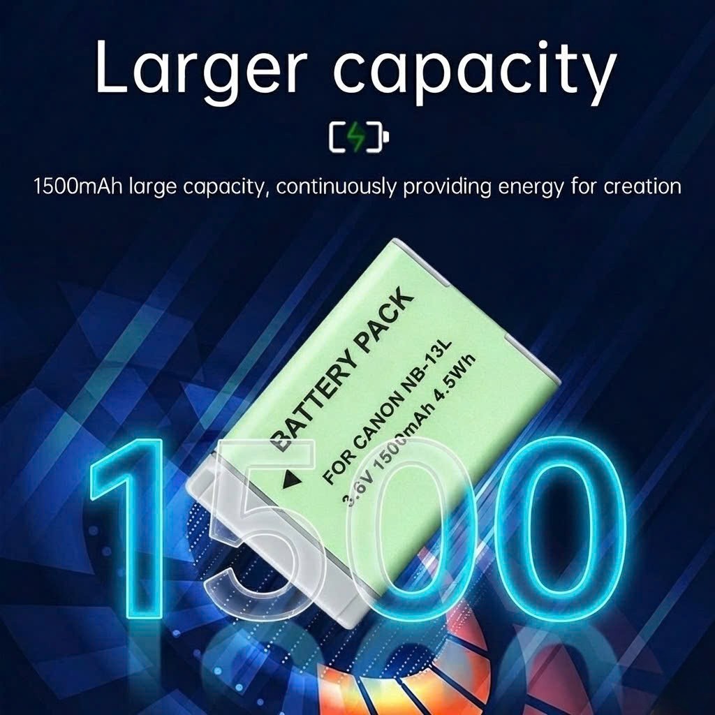 Pin Thay Thế Canon NB-13L 1500mAh – Quay Vlog 4K Ổn Định, Tương Thích G7X & SX740