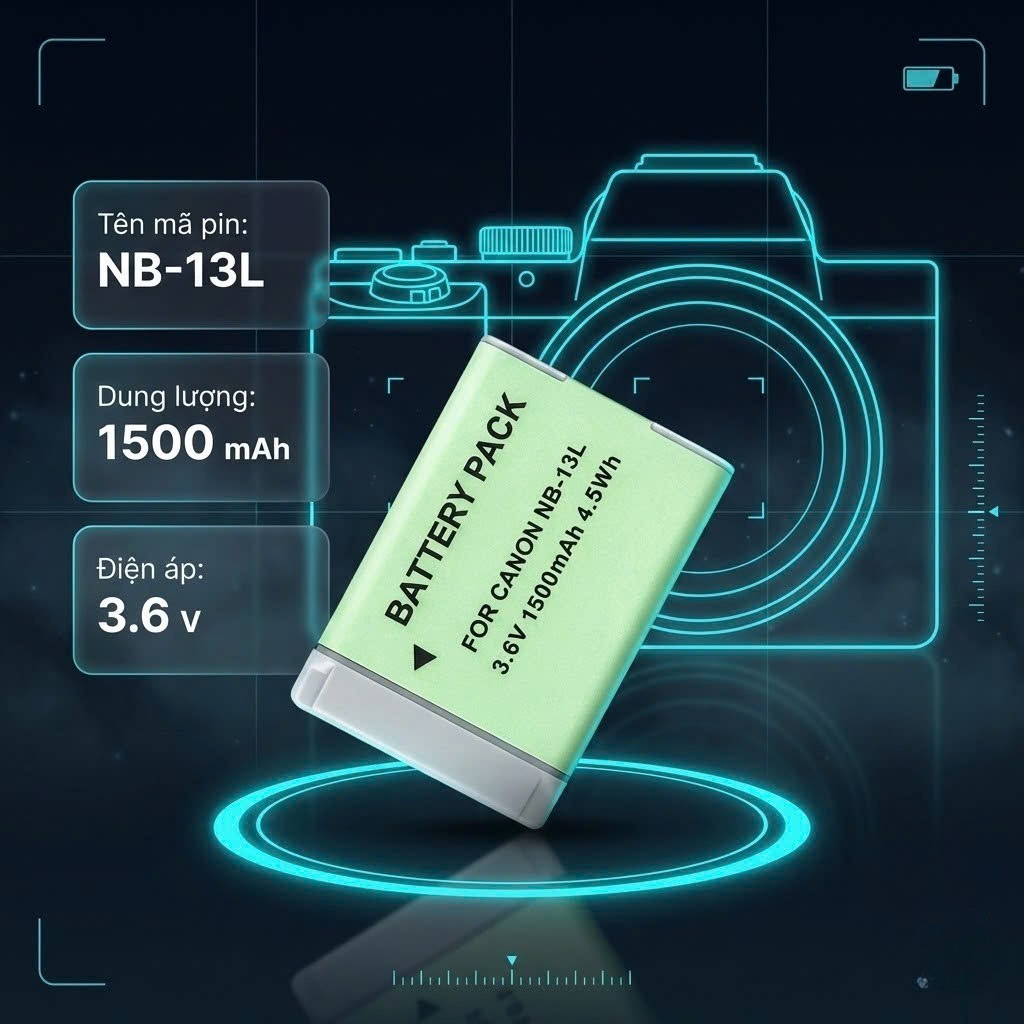 Pin Canon NB-13L 1500mAh – Giải Pháp Pin Vlog Cho G7X III, SX740 HS