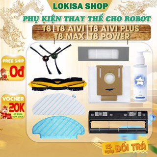 Phụ kiện robot hút bụi Deebot T8, T8 aivi, T8 power, T8 Max- Giẻ lau robot, túi rác, nước lau sàn