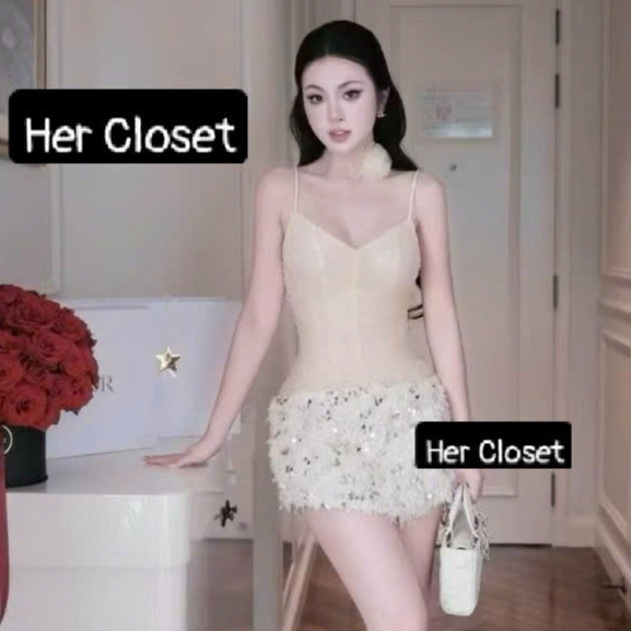 [ VÁY THIẾT KẾ ] Váy hai dây bling bling dáng ngắn đầm hai dây bling bling dáng ngắn váy ngắn đầm ng