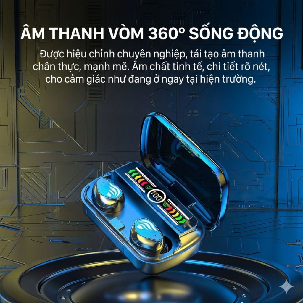 Tai nghe Bluetooth M27 SoundTech âm thanh vòm 360 sống động, xem phim nghe nhạc liên tục 3h | BigBuy360 - bigbuy360.vn