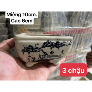 Chậu mini bonsai gốm đất nung bát tràng