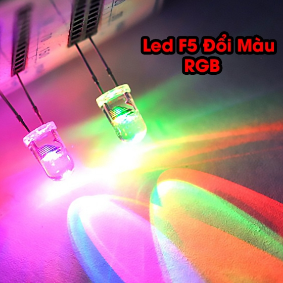 Led phi 5 (F5) 7 màu RGB (1000 bóng/ 1 túi)