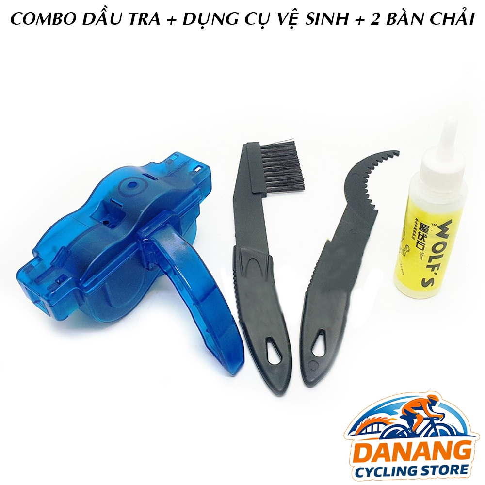 Combo Vệ Sinh & Tra Sên Xe Đạp Wolf’s (Dầu + Dụng Cụ + 2 Bàn Chải)