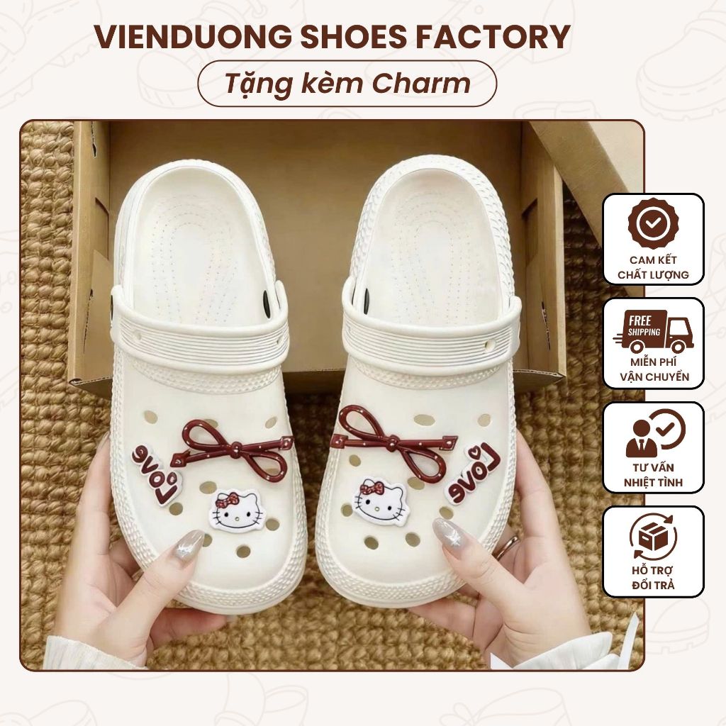 Dép sục crocs nữ dép crocs nữ Helo Kitty giày sục nữ sang chảnh crocs hello kitty dép cross nữ chính