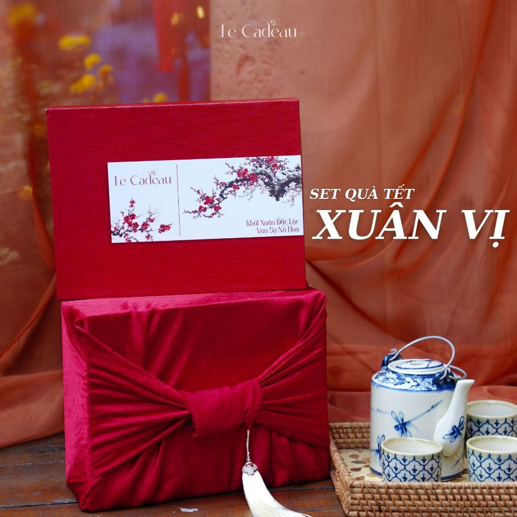 Set Quà Tết Xuân Vị Gói Khăn Le Cadeau - Quà Biếu Gia Đình, Đối Tác
