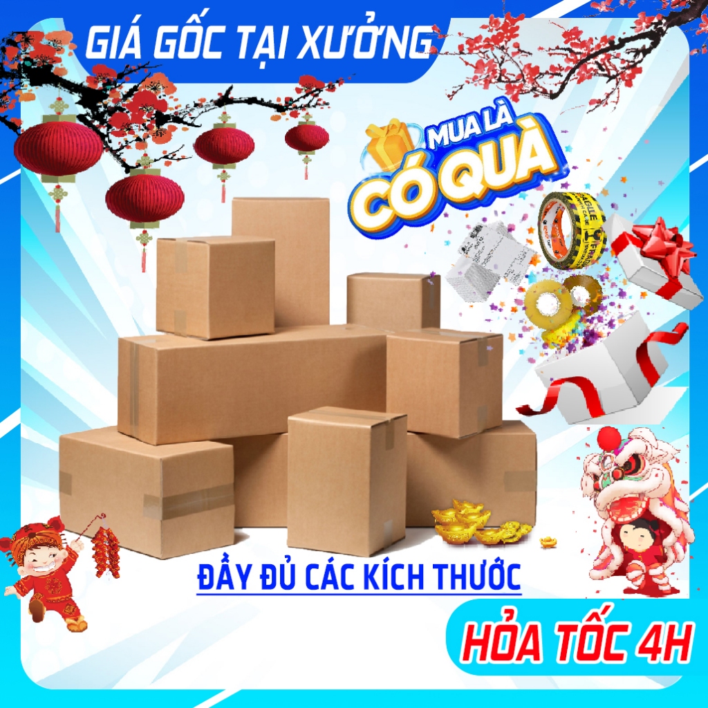 COMBO 100 Hộp Carton Đóng Hàng Đầy Đủ Các Kích Thước Phổ Thông