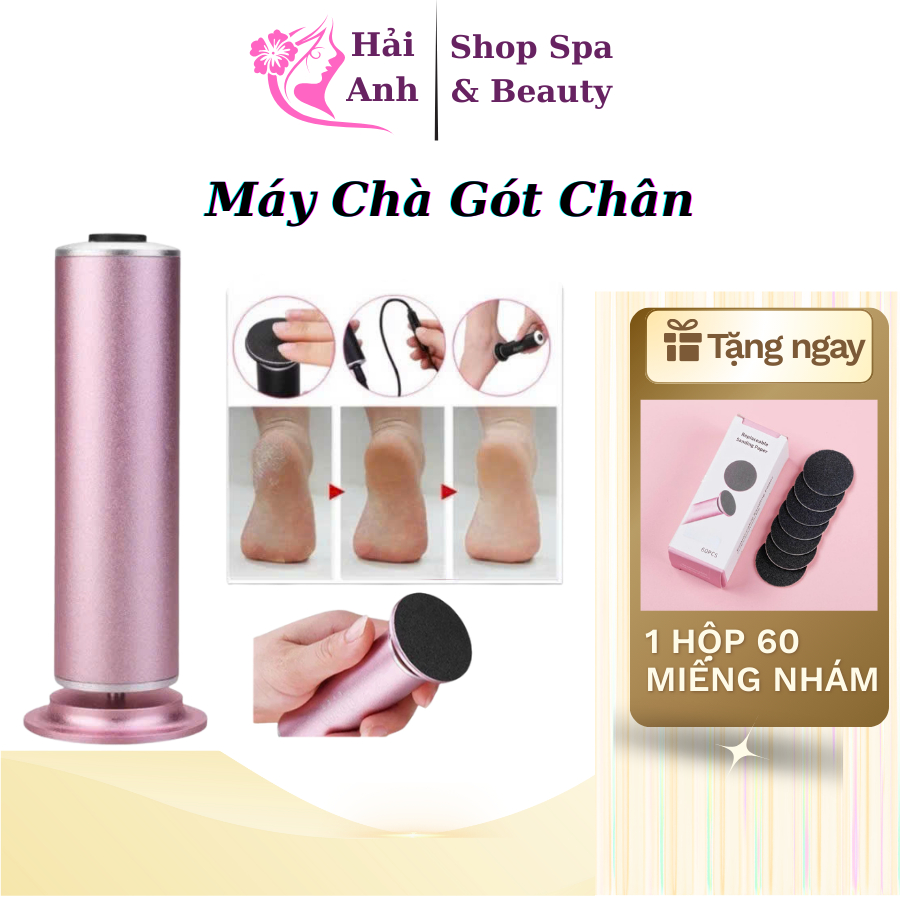 (Tặng Kèm 60 Miếng Chà) Máy Chà Gót Chân Tẩy Tế Bào Chết, Dùng Cho Tiệm Nail, Spa Cá Nhân