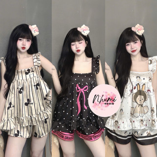 (FREESIZE 40-62kg) BỘ PIJAMA ĐÙI MẶC NHÀ LỤA MỊN LATIN CAO CẤP
