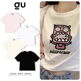 Áo Thun Croptop Nữ Y2K Cotton 100% - Áo Phông Croptop Basic Streetwear Form Lửng Cổ Tròn Mịn Đẹp Hot Trend Mới
