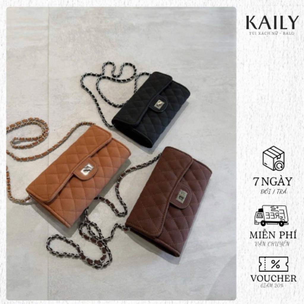 Túi Ví Cầm Tay , Ví Cầm Tay Đeo Chéo Da Lộn Khóa Xoay Sang Trọng Size 18x12 Đẹp Dễ Phối Đồ 3 Màu Đen / Nâu Cafe /Bò