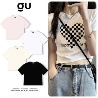 Áo Thun Croptop Nữ Y2K Cotton 100% - Áo Phông Croptop Basic Streetwear Form Lửng Cổ Tròn Mịn Đẹp Hot Trend Mới