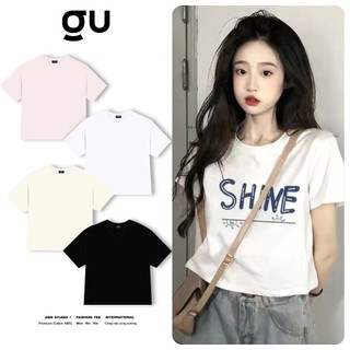 Áo Thun Croptop Nữ Y2K Cotton 100% - Áo Phông Croptop Basic Streetwear Form Lửng Cổ Tròn Mịn Đẹp Hot Trend Mới