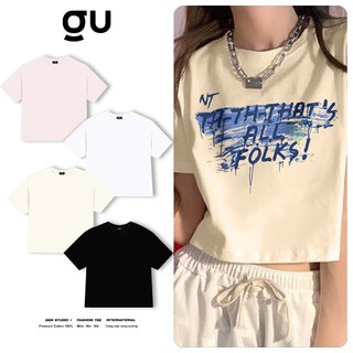 Áo Thun Croptop Nữ Y2K Cotton 100% - Áo Phông Croptop Basic Streetwear Form Lửng Cổ Tròn Mịn Đẹp Hot Trend Mới
