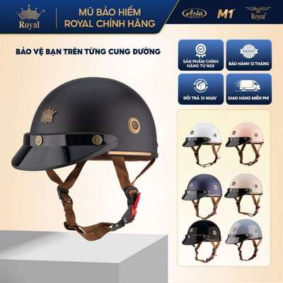 Mũ Bảo Hiểm Nửa Đầu Royal M379A Kèm Lưỡi Trai Nam Nữ Đi Xe Máy Chính Hãng, BH 12 Tháng
