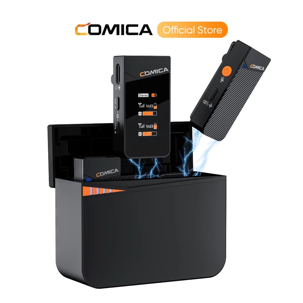 COMICA C3 Micro Lavalier không dây Vimo C Khả năng khử tiếng ồn Chế độ an toàn Micro ve áo kép cho m