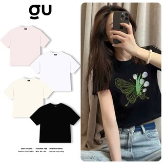 Áo Thun Croptop Nữ Y2K Cotton 100% - Áo Phông Croptop Basic Streetwear Form Lửng Cổ Tròn Mịn Đẹp Hot Trend Mới