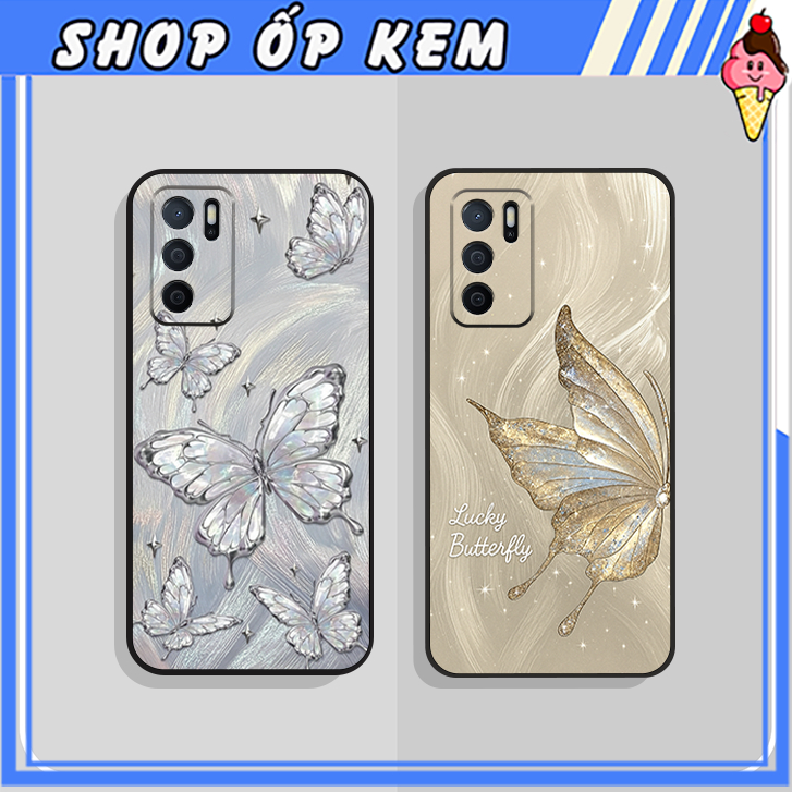 Ốp Lưng Oppo A16 - A16s- A16K HOA XINH BƯỚM LẤP LÁNH XINH