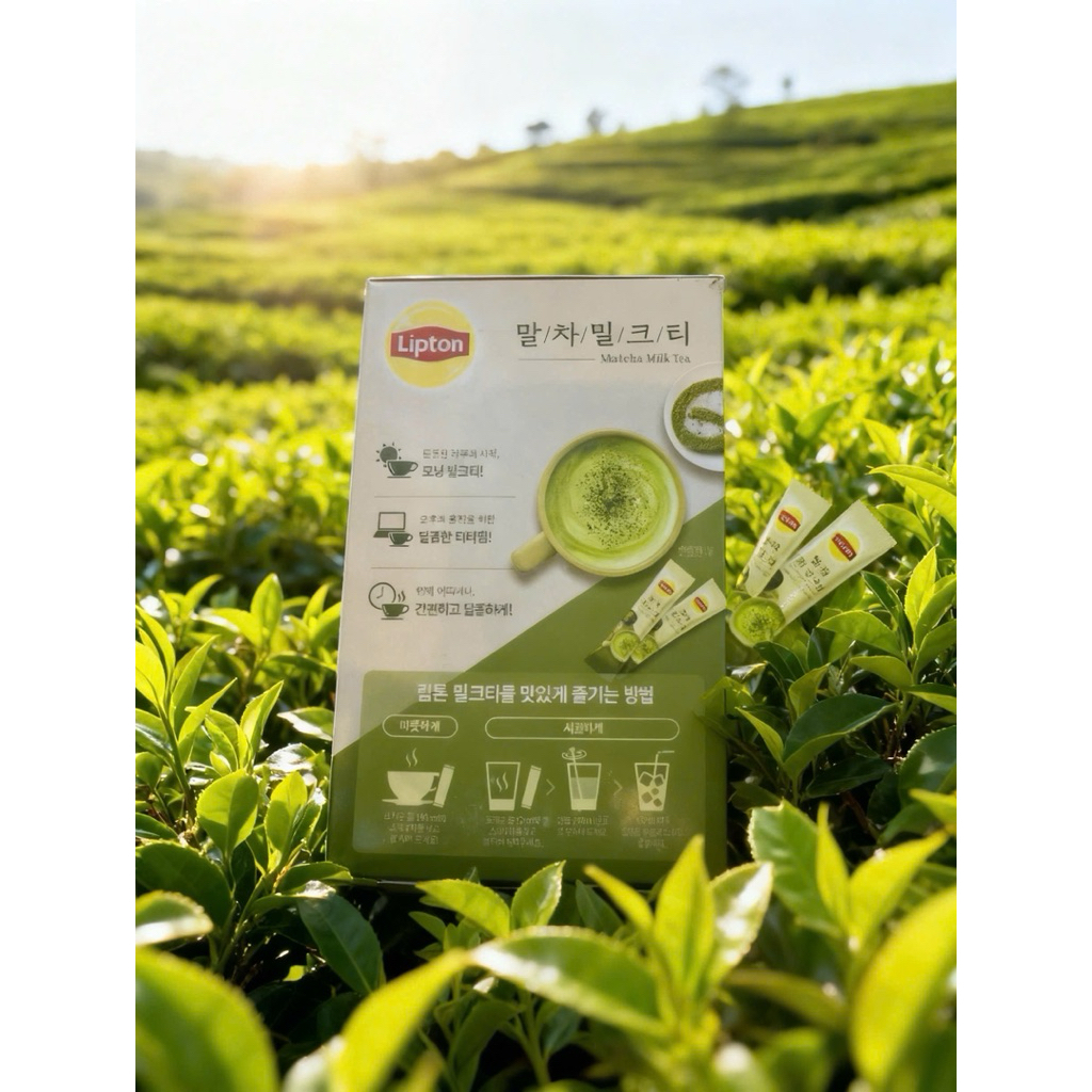 Trà sữa matcha Lipton Hàn Quốc .Thơm matcha – béo sữa – dễ pha chỉ 30 giây Hộp 10 gói, tiện lợ và uố