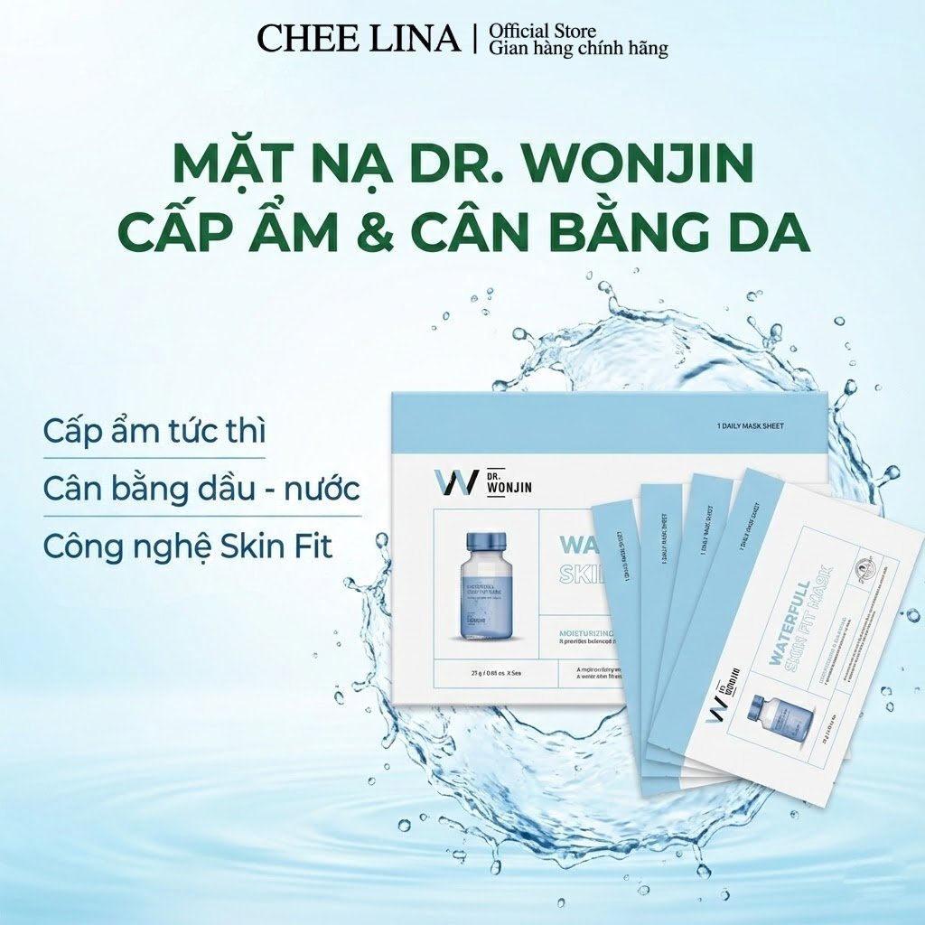 [XẢ KHÔNG HỘP] Mặt Nạ Dưỡng Da Dr. Wonjin Waterfull Skin Fit Cấp Ẩm - Hộp 10 Miếng| Chee Lina Offici