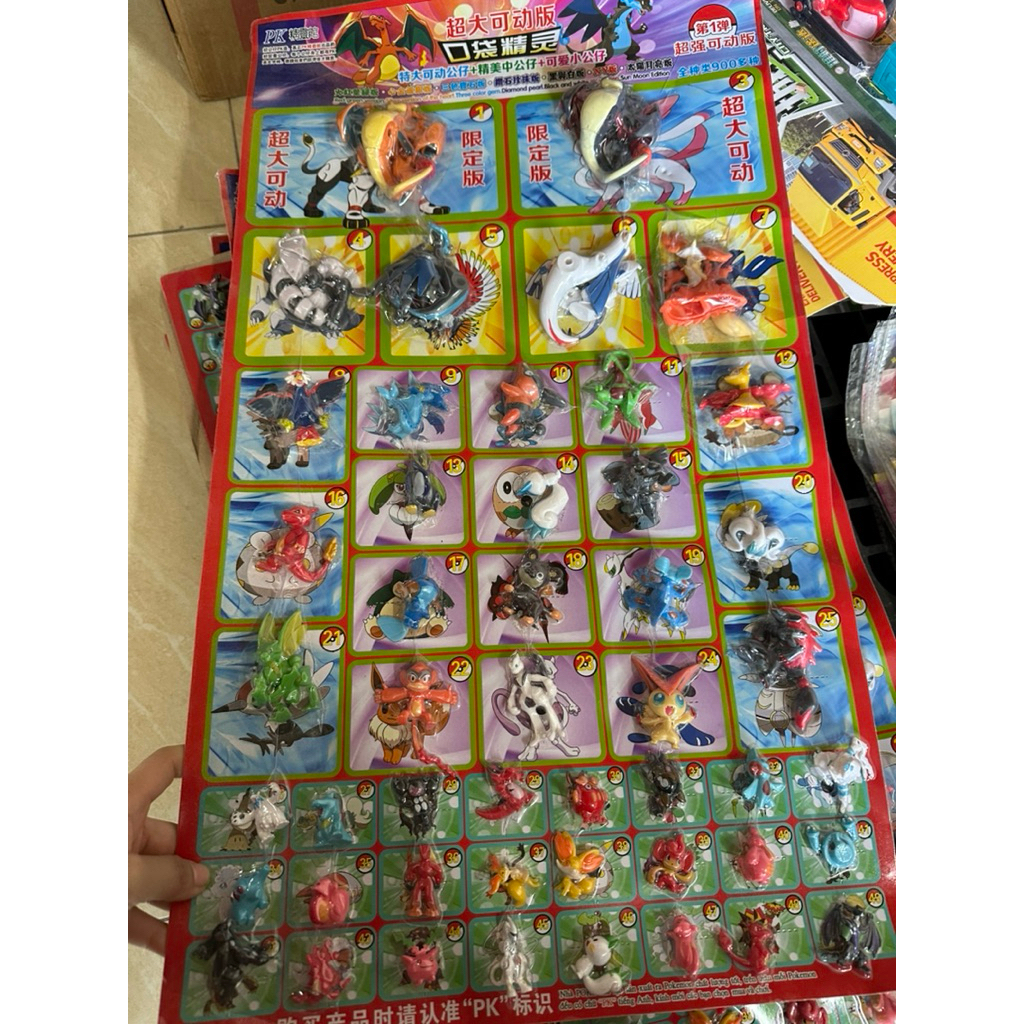 vỉ đồ chơi pokemon bốc thăm trúng thương vỉ 49 con thú.120phiếu