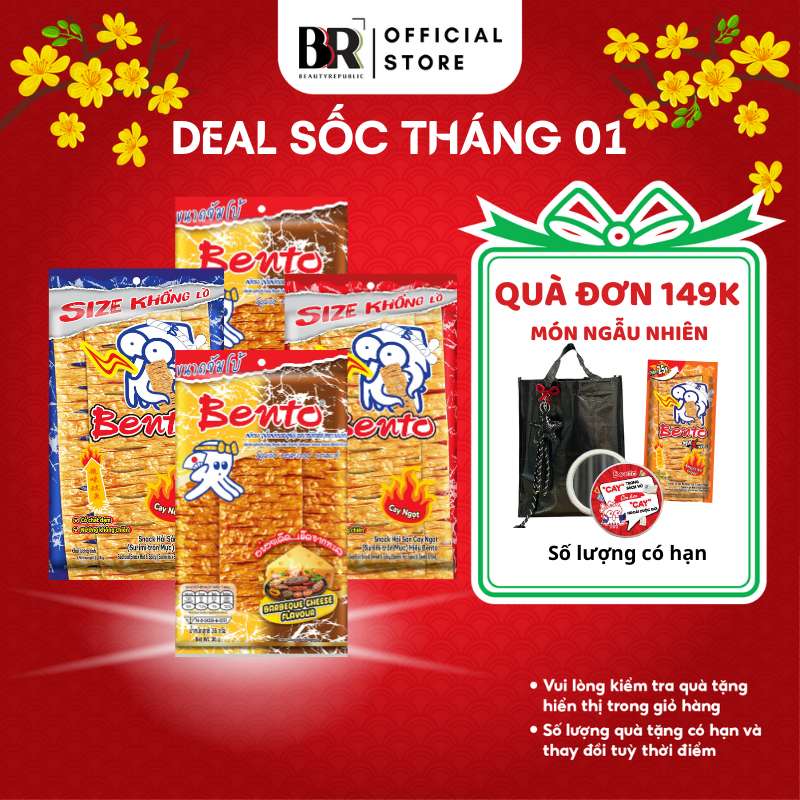 [SIZE KHỔNG LỒ -VỊ MỚI] Snack Mực Bento Hải Sản Vị Cay & Phô Mai BBQ 36G- Ăn Vặt Thái Lan Chính Hãng
