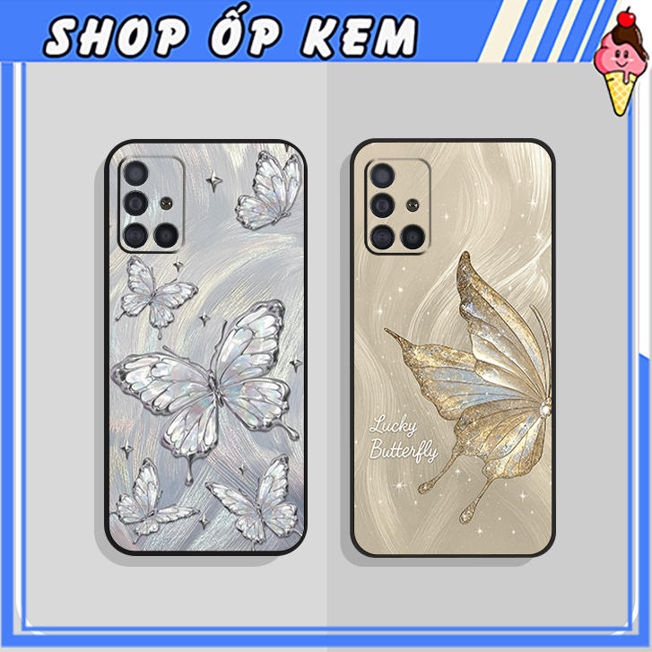 Ốp Lưng Samsung A31 - A51 - A71 HOA XINH BƯỚM LẤP LÁNH XINH