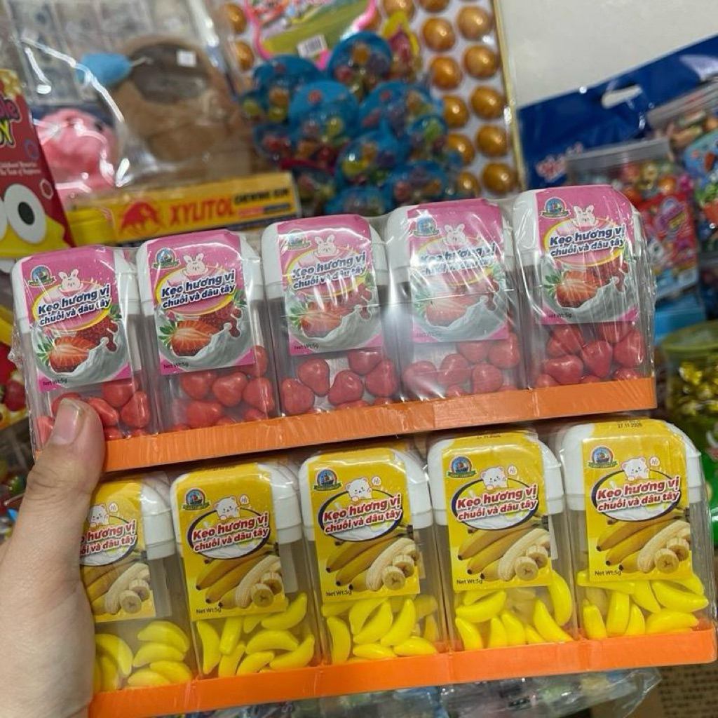 Khay 30 hũ kẹo hình cái bat lua đủ vị siêu ngon ( giao màu ngẫu nhiên )