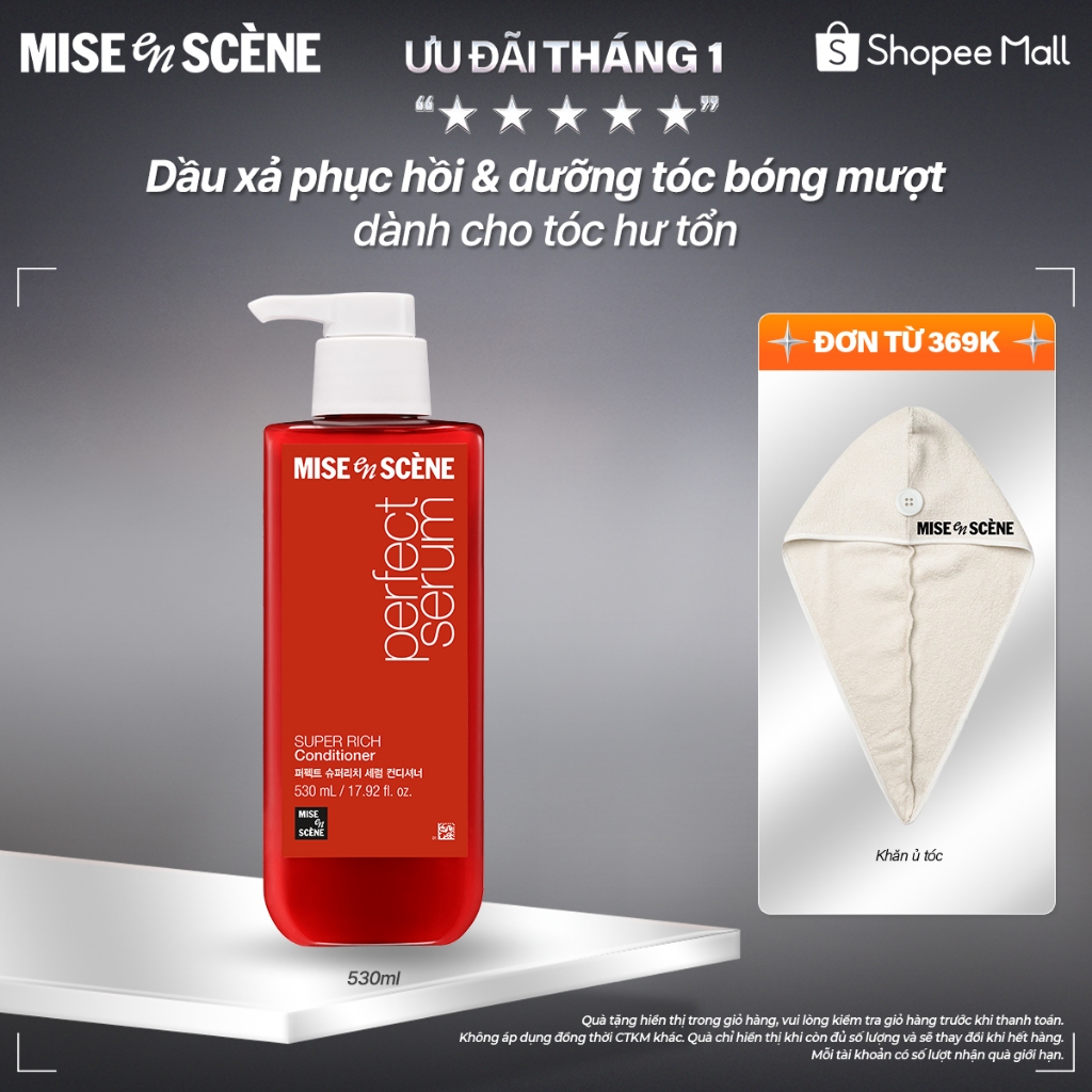 Dầu xả Mise en scene Perfect Serum Super Rich Shampoo 530ml