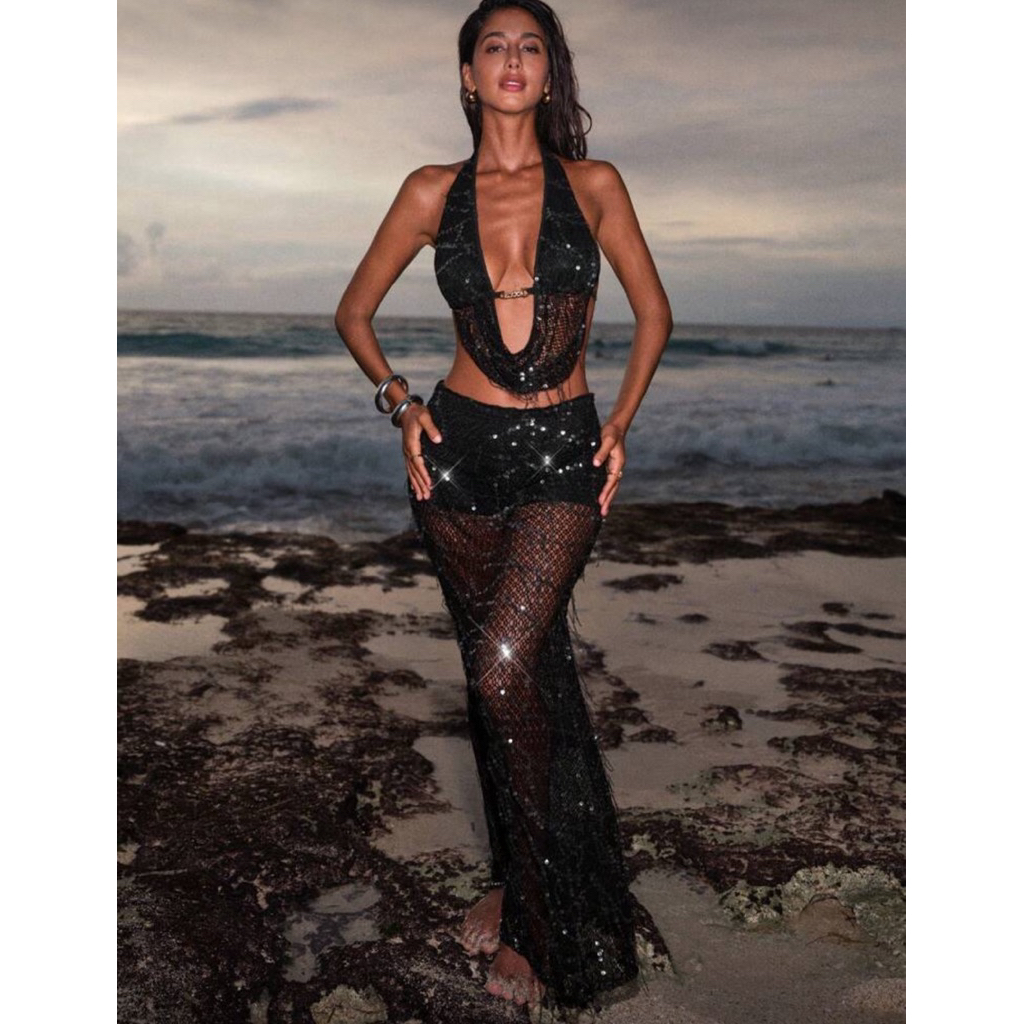 set đồ kim tuyến đi party , club , concert , biển sang chảnh